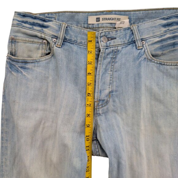 Vtg GAP Straight Fit Jeans Mens Blue Light Wash Button Fly Cotton Denim Sz 33x32 - Picture 9 of 13